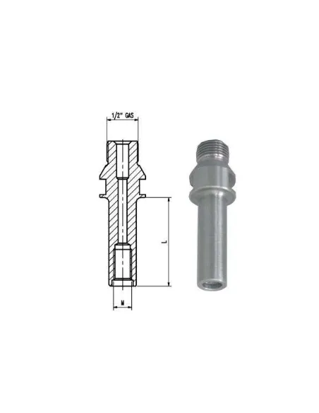 Przedłużka 1/2" GAS - M12/M18 LEWY GWINT